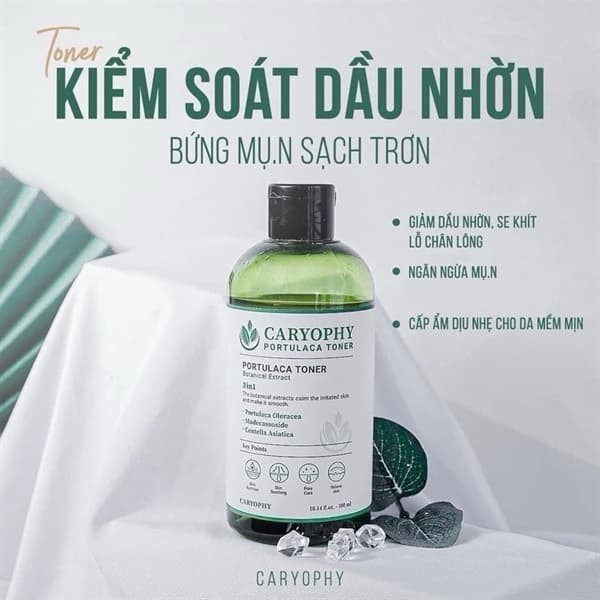 Nước hoa hồng Caryophy portulaca toner ngừa mụn, kiểm soát nhờn 300ml